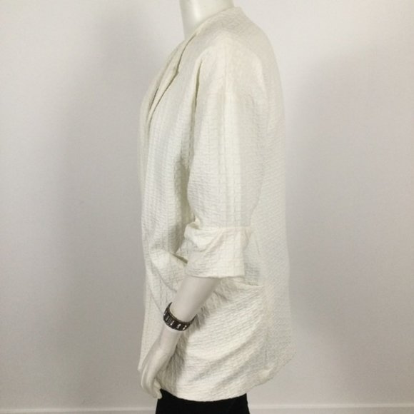 👛 (ANY 2/$35) KENAR Collarless Long Open Blazer with Pockets Med-Large - Picture 4 of 11